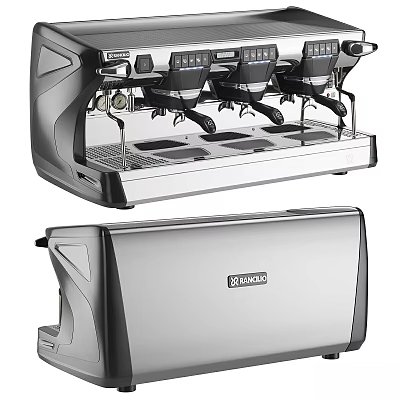 Stainless Steel Rancilio Coffee Machine As Modern Professional Kitchen Appliance With Sleek Design 3d model