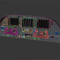 Advanced Commercial Aviation Control Panel With Multiple Displays Control Knobs And Joysticks