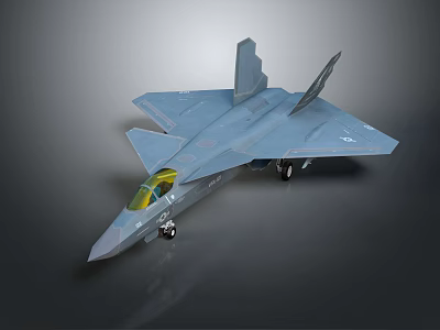 Stealth Fighter Jet With Sleek Gray Body Single Seat Cockpit And Landing Gear 3d model