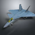 Stealth Fighter Jet With Sleek Gray Body Single Seat Cockpit And Landing Gear
