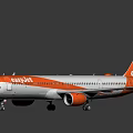 EasyJet Passenger Plane In Orange White Livery With Wings And Engines