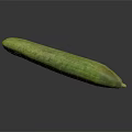Fresh Green Cucumber With Textured Skin On Black Background Showing Reflection