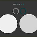 White Circular Devices With Blue Glowing Edges And Ring Shaped Bases On Dark Background