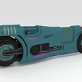 Teal Motorcycle With Purple Accents Futuristic Sleek Body Design And Unique Black Wheels