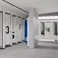 Modern toilet honeycomb panel composite toilet partition 3d model