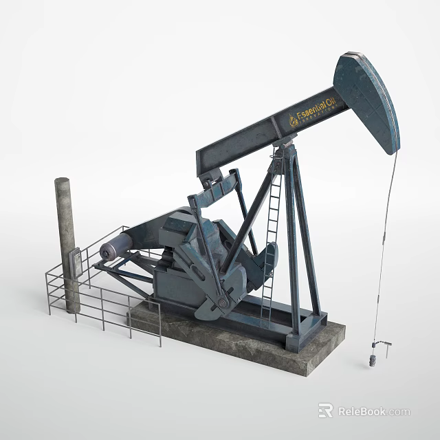 Industrial Oil Pump Equipment with Ladder Base Column and Mechanical Structure 3d model 