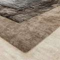 Plush Brown Square Rugs With Layered Texture Design For Home Living Room Decor