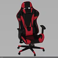 Black And Red Gaming Chair With High Back Armrests And Wheeled Base