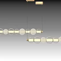 Modern Chandelier Design With Round Transparent Glass Balls And Gold Metal Frame
