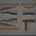 Handmade Colorful Macramé Wall Hanging With Wavy Pattern And Tassel Details