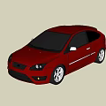 Red Hatchback Car with Black Windows and White Alloy Wheels Stylish Design