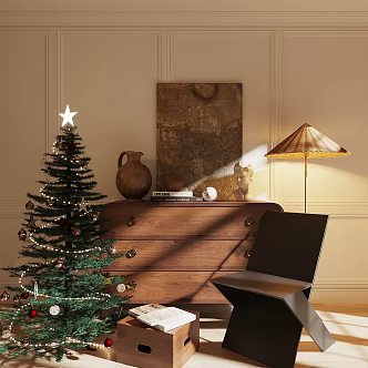 Mid-ancient Style Casual Chair Mid-ancient Style Decorative Cabinet Solid Wood Single Chair Bucket Cabinet Storage Cabinet Mid-ancient Style Decorative Cabinet Ornaments Potted Plant Low Cabinet Decorative Cabinet Christmas Tree 3d model