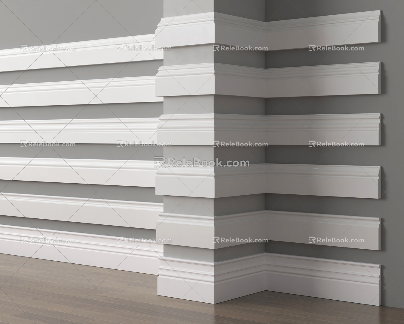 Simple skirting line skirting line plaster line 3d model