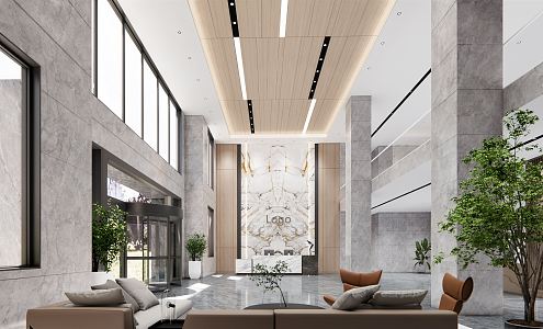 Modern Hall Corporate Lobby 3d model