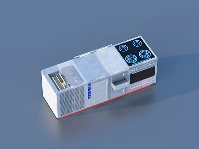 Modern Integrated Kitchen Appliance With Cooktop Oven And Control Panel 3d model