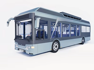 Modern City Bus With Streamlined Design And Large Windows For Urban Transport 3d model