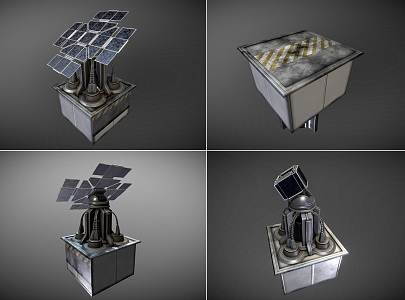 Modern Solar Station Smart Solar Panel Science Fiction Solar Power Tower Cyberpunk Solar Tower Electric Folding Solar Base Station 3d model