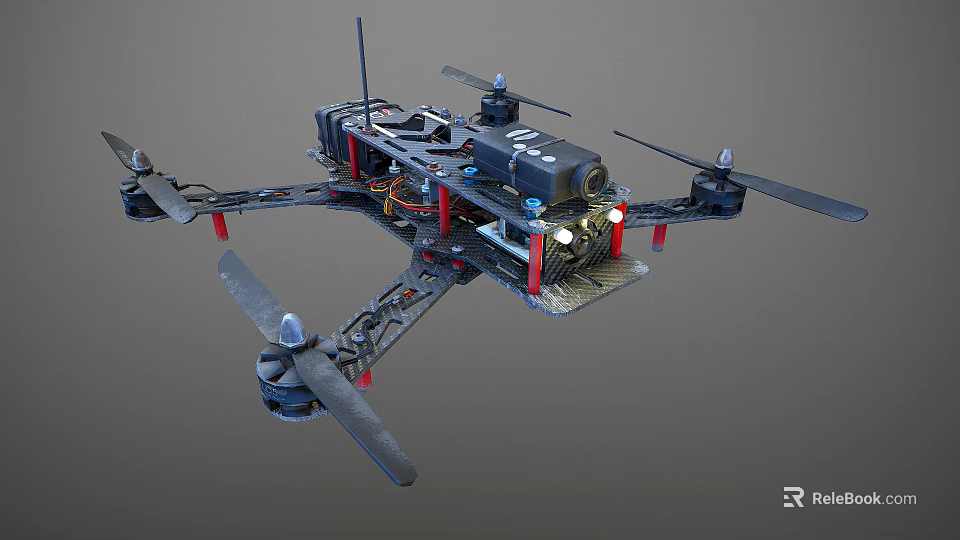 Smart Machine Multirotor Drone With Advanced Sensors Rotors And Navigation System 3d model 
