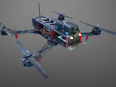 Smart Machine Multirotor Drone With Advanced Sensors Rotors And Navigation System 3d model