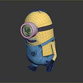 Cute One Eyed Minion Character With Blue Overalls And Smiling Face