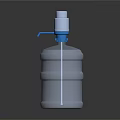 Practical Household Water Container With White Body And Blue Pump Dispenser