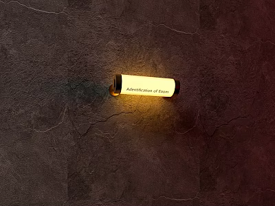 Modern Wall Light With Warm Glow Mounted On Dark Textured Stone Wall 3d model