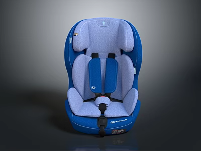Blue And Gray Child Safety Car Seat As Essential Automotive Part 3d model