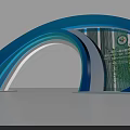 Blue Decorative Archway Featuring Chinese Characters for Jiangdu Lighting Capital 3d model