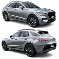 Silver SUV Car With Modern Design Sleek Body LED Headlights Taillights And Alloy Wheels