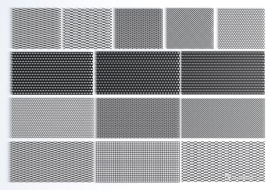 Various Railing Patterns Featuring Different Designs And Textures 3d model 