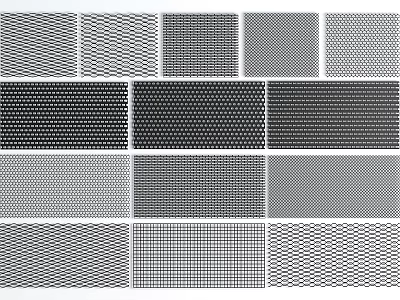 Various Railing Patterns Featuring Different Designs And Textures 3d model