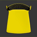 Yellow Leisure Chair With Perforated Backrest Modern Design And Plastic Material