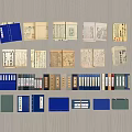 Various Colored Books and Magazines Collection with Blue Green Beige Covers Open Stacked Neatly Arranged
