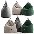 Comfortable Modern Bean Bag Chairs With Gray Beige Green Colors And Soft Velvet Fabric