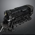 Vintage Black Steam Locomotive Model With Detailed Metal Wheels And Front Grille