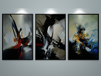 modern abstract painting decorative painting 3d model