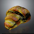Freshly Baked Croissant With Golden Brown Flaky Layers And Shiny Surface On Dark Background