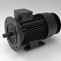 Robust Industrial Electric Motor Featuring Black Housing Cooling Fins Shaft And Stable Base