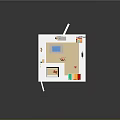Cartoon Style Baby Nursery Room With Crib Colorful Toys Staircase Bookshelf And Wall Decorations