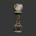 Ornate Decorative Candle Holder With Intricate Floral Patterns And Gold Accents