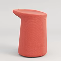 Unique Coral Woven Stool with Curved Top and Modern Conical Design 3d model