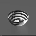 Decorative Ornament Set With Black And White Striped Bowl Design For Home