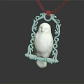 Silver Owl Pendant Necklace With Ornate Filigree Design And Black Cord