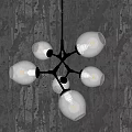 Modern Glass Globe Chandelier With Metal Frame For Interior Lighting Design