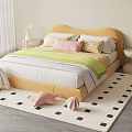 Lovely Soft Upholstered Children Bed For Cozy Bright Modern Kids Bedroom Home Furniture Decoration