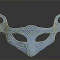 Elegant Blue Shiny Mask With Intricate Patterns For Daily Home Use