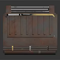 Rusty Train Flatbed Car with Metal Structure Wheels and Connection Parts