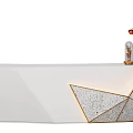 Light Luxury Reception Desk Front Desk 3d model
