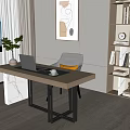 Desk desk bookcase combination 3d model