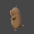 Cute Chubby Cartoon Hamster Game Movie Character With Big Eyes And Black Spiky Hair